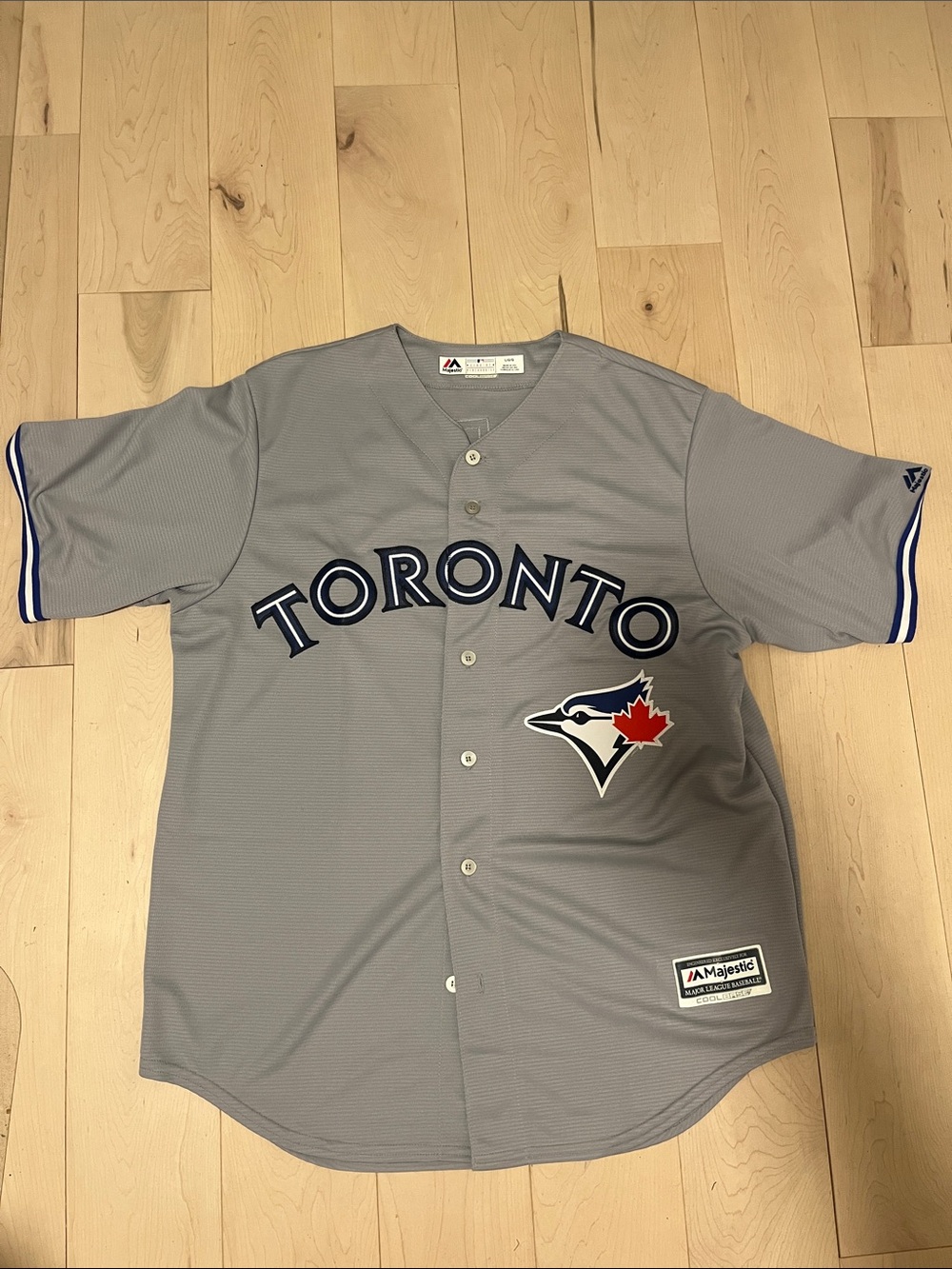 Majestic Toronto Blue Jays Grey Away 2019 Jersey Size L Vlad Guerrero Jr. #27